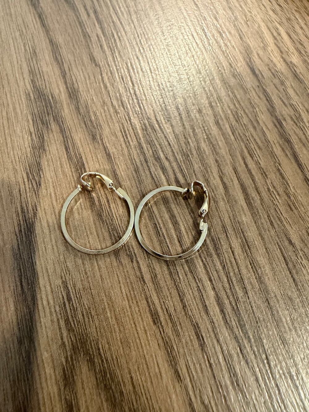 Vintage A&Z Flat Hoop Earrings 1/20 12K GF Clip On 1" 1950s
